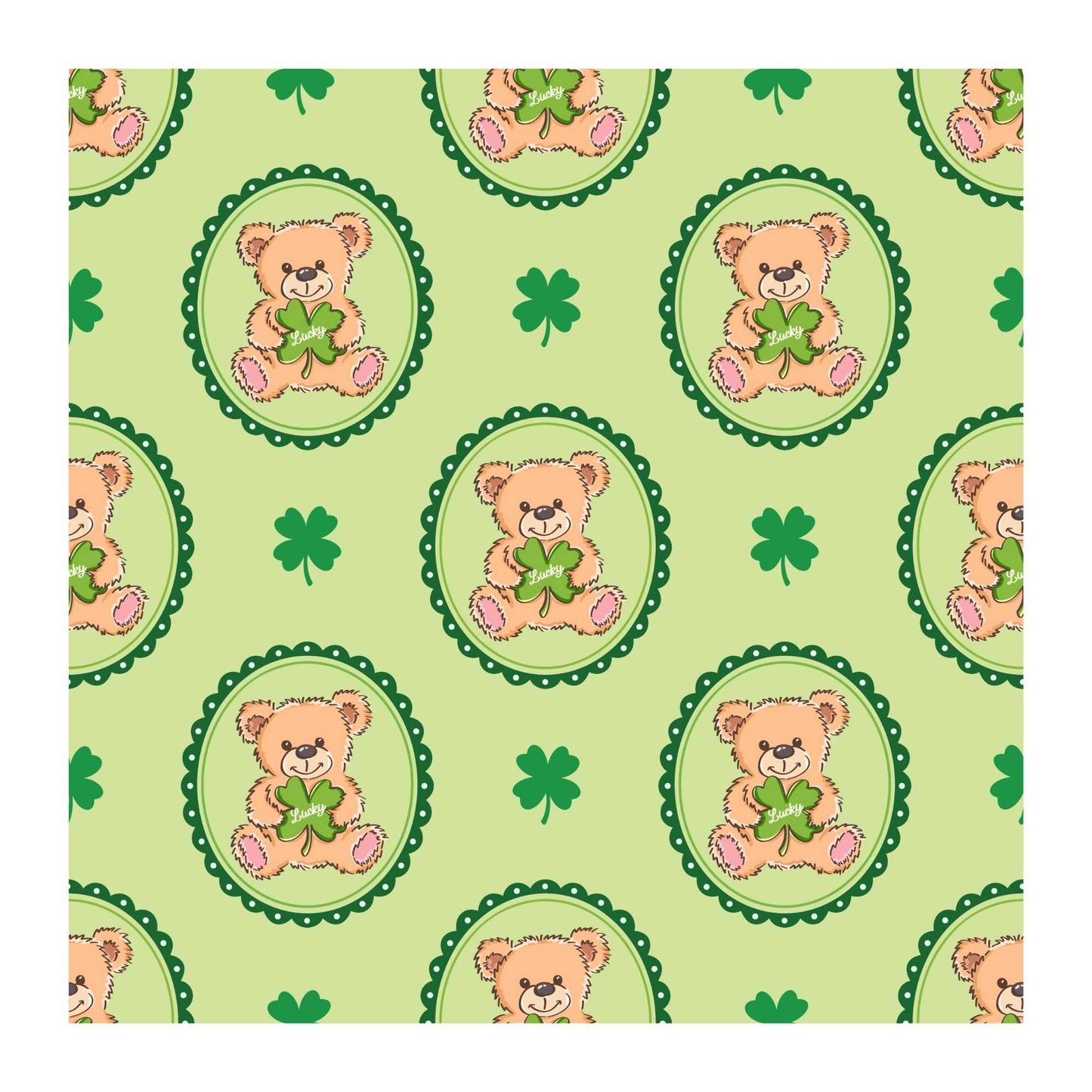 St. Patrick's Teddy Scrapbook Paper - 8.5x11