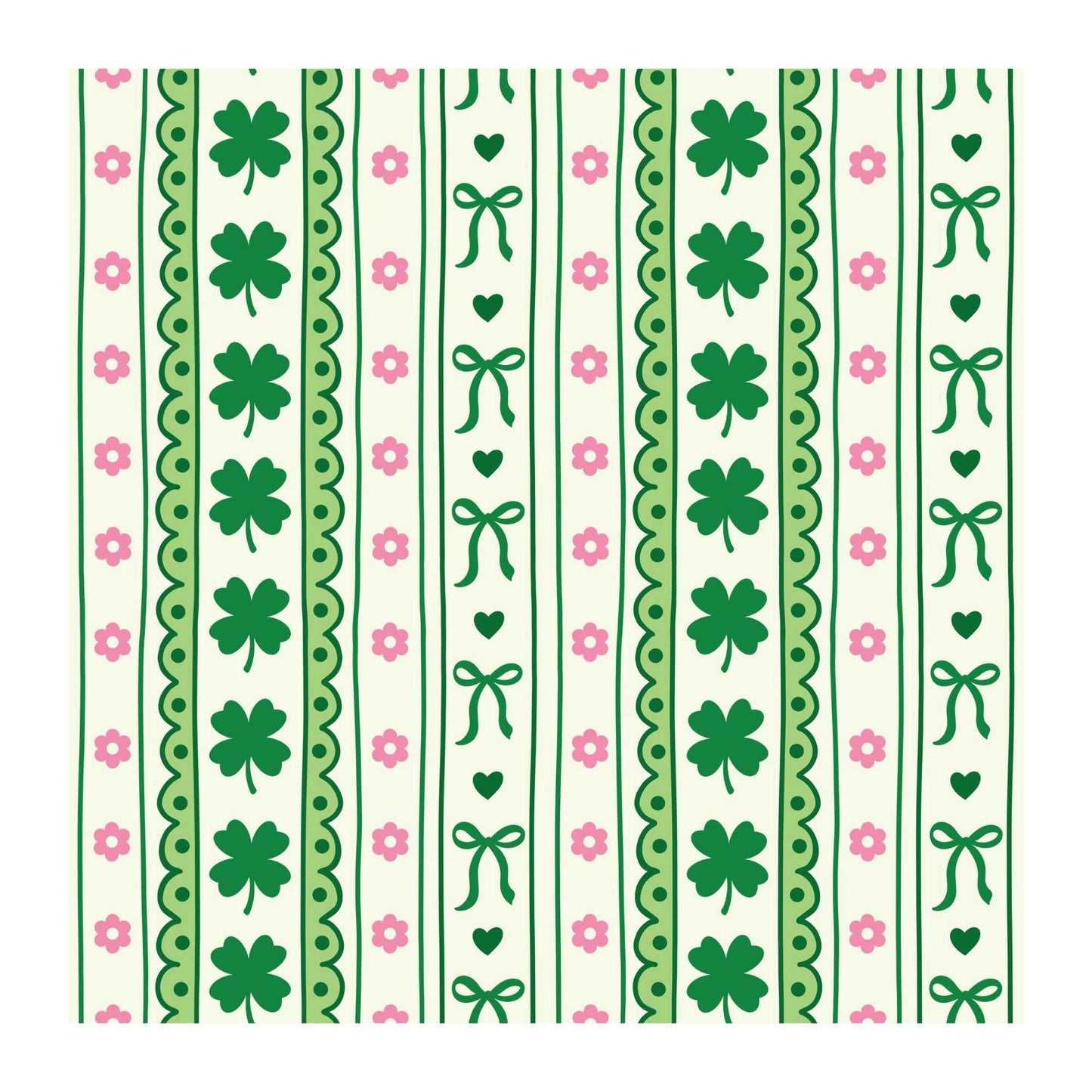 St. Patrick's Coquette Bow Scrapbook Paper - 8.5x11