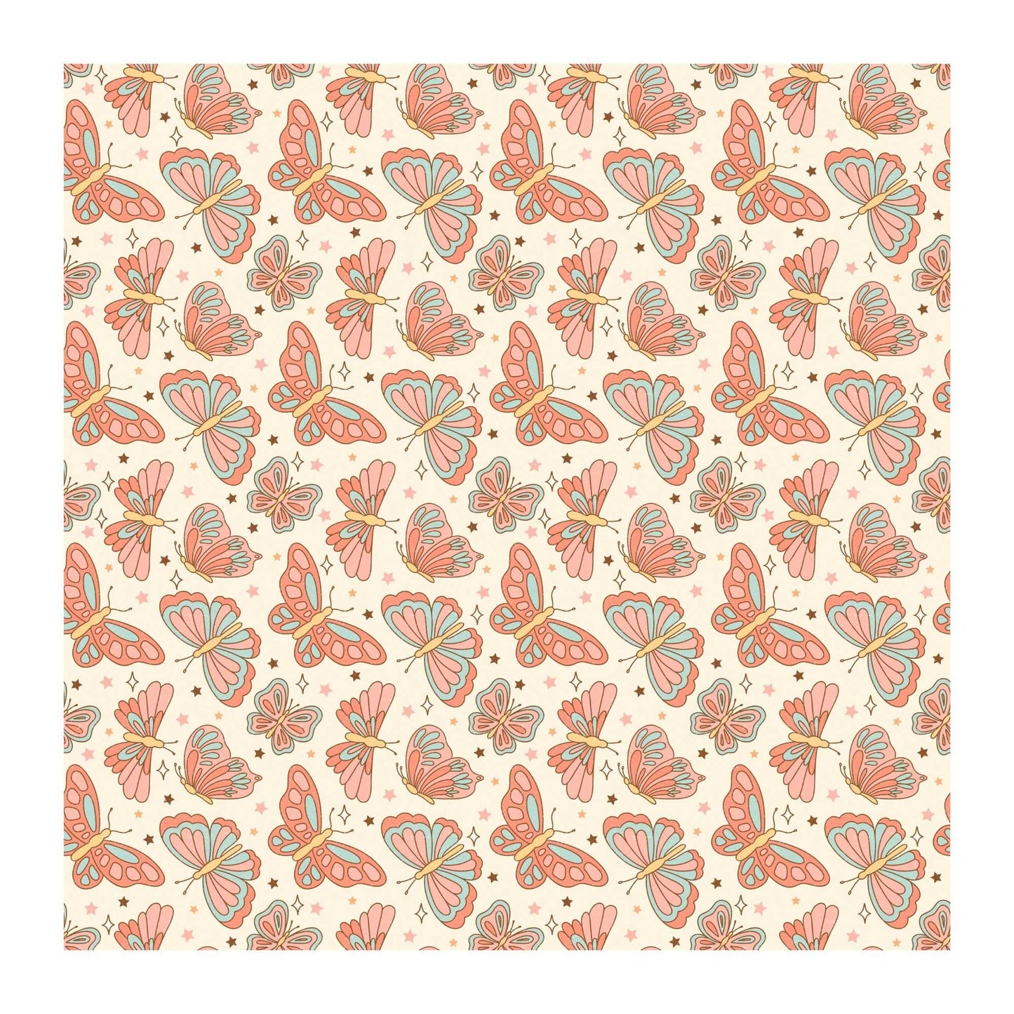 Retro Butterfly Scrapbook Paper - 8.5x11