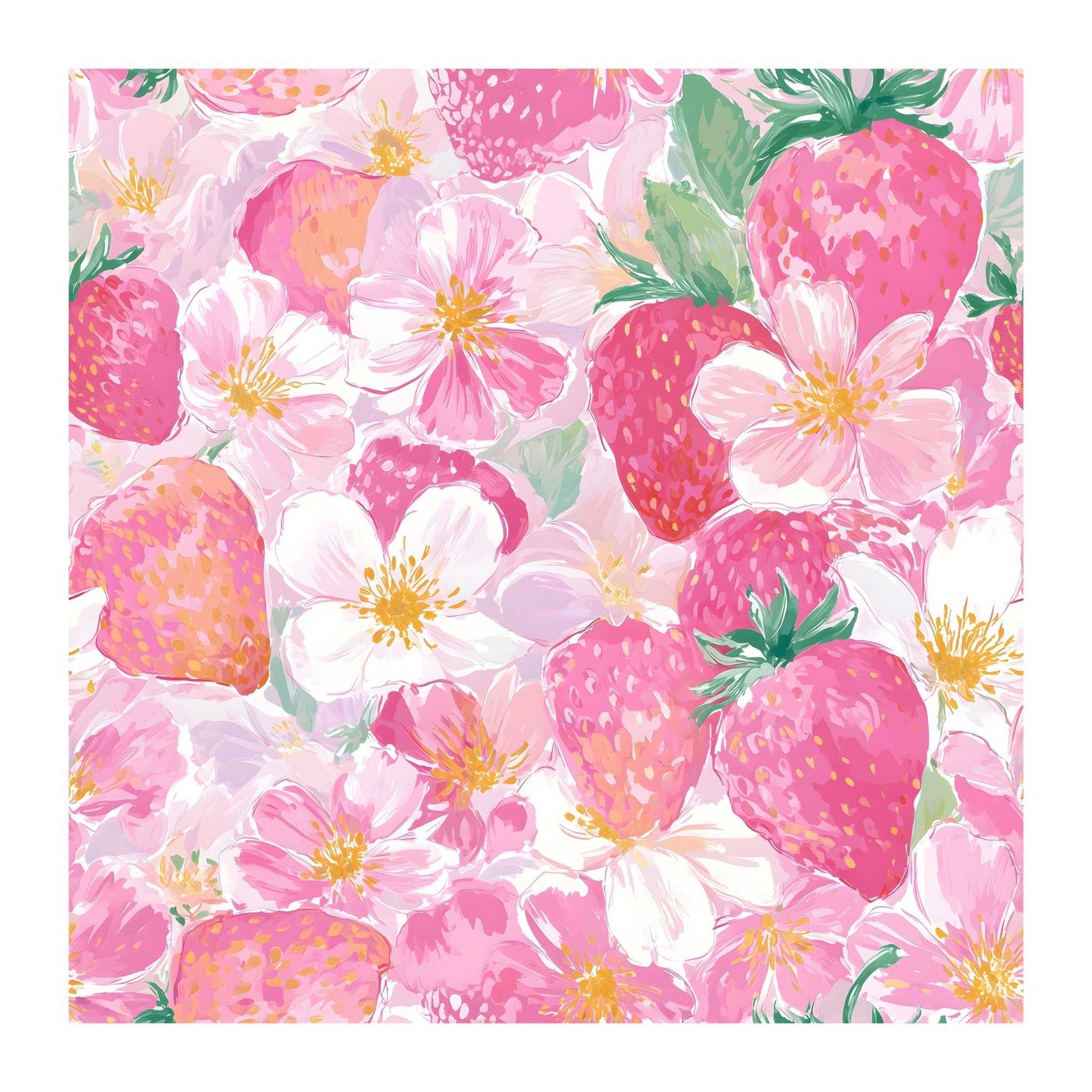 Berry Sweet Blossoms Scrapbook Paper - 8.5x11