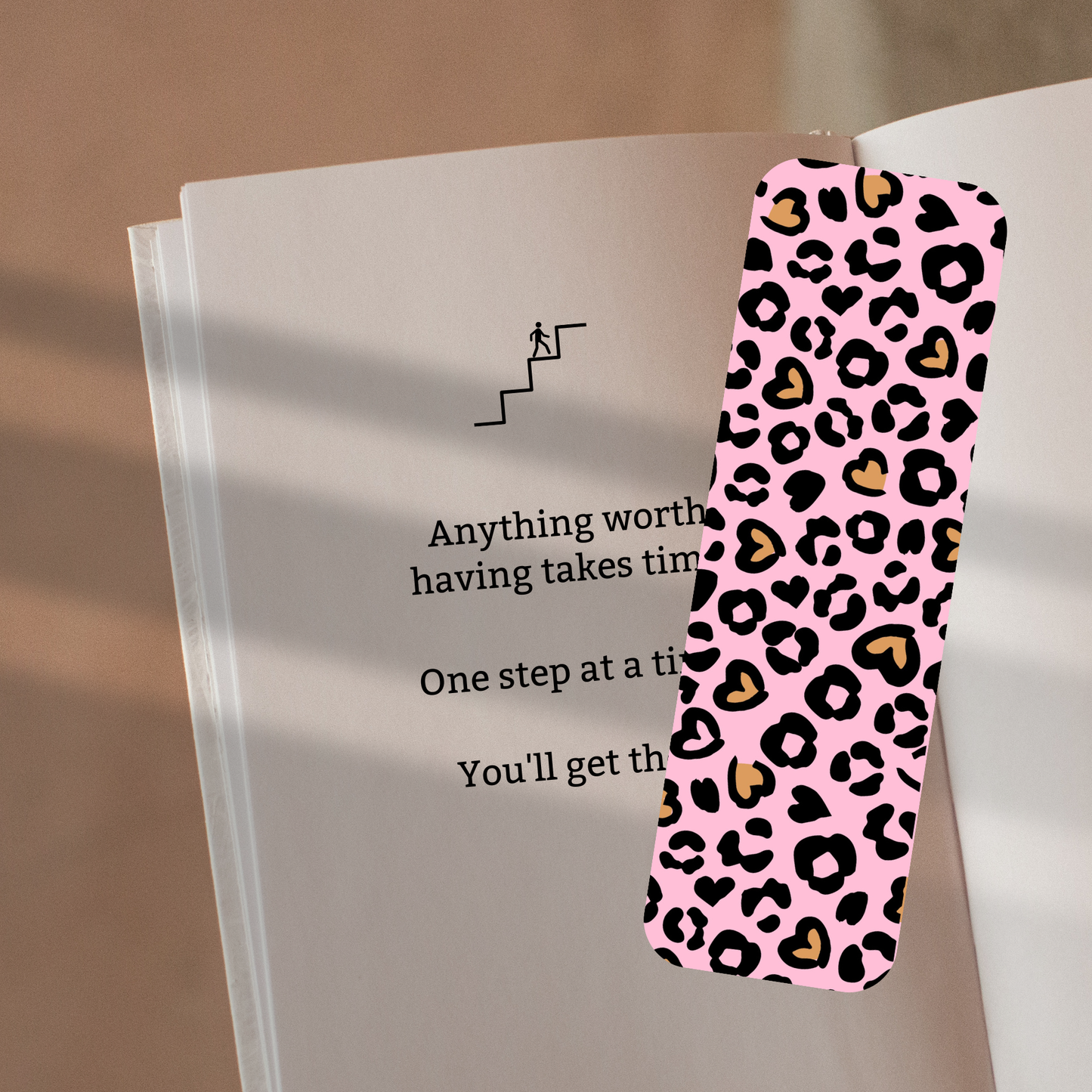 Pink Leopard Bookmark