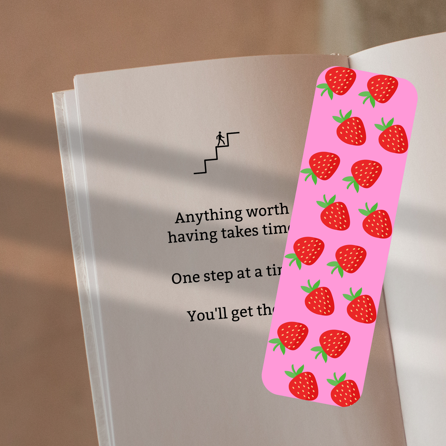 Pink Strawberry Bookmark