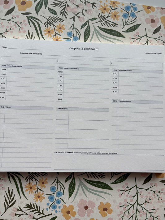 Corporate Dashboard Desk Pad - 8.5x11