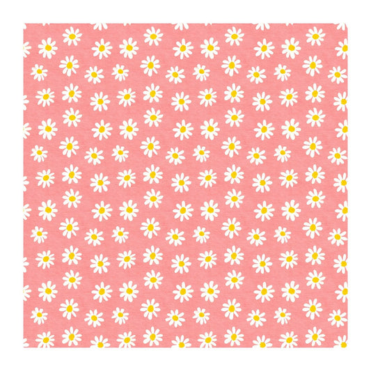 Daisies: Pink Scrapbook Paper - 8.5x11