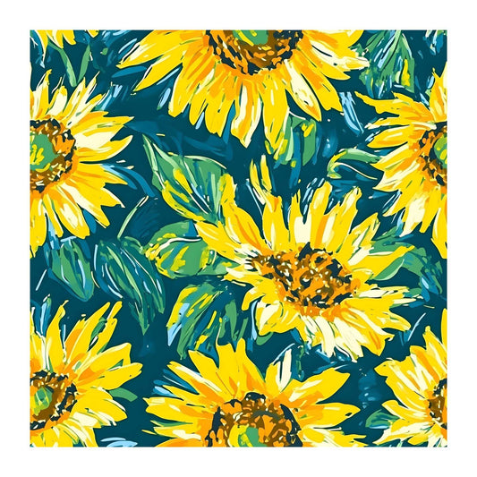Blue Sunflower Scrapbook Paper - 8.5x11