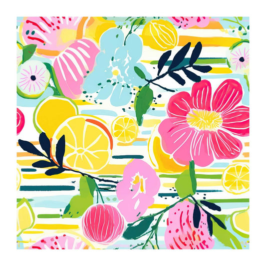 Neon Lemon Abstract Scrapbook Paper - 8.5x11