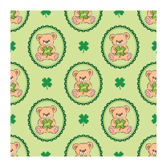 St. Patrick's Teddy Scrapbook Paper - 8.5x11