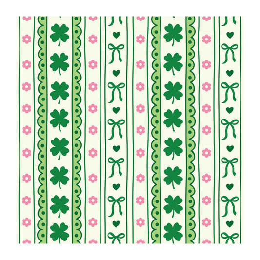 St. Patrick's Coquette Bow Scrapbook Paper - 8.5x11