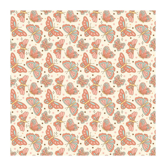 Retro Butterfly Scrapbook Paper - 8.5x11