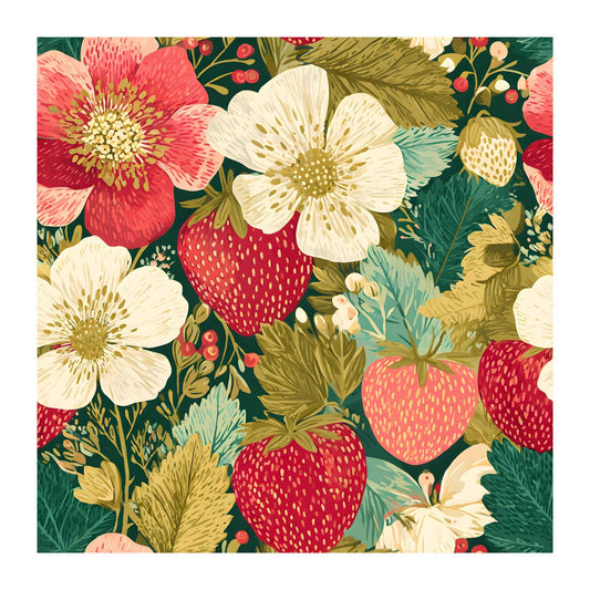 Strawberry Botanica Scrapbook Paper - 8.5x11