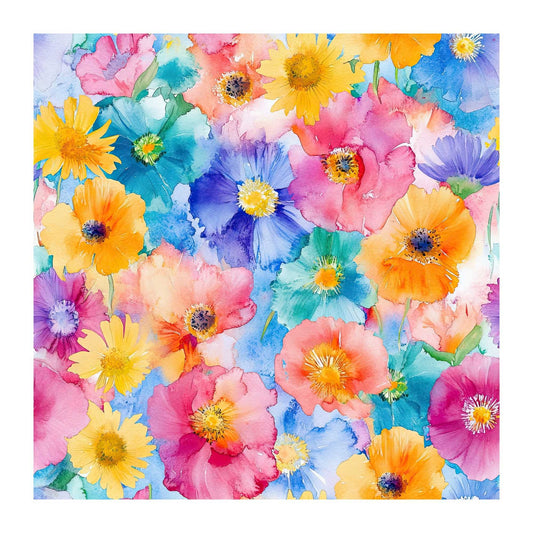 Watercolor Garden Scrapbook Paper - 8.5x11