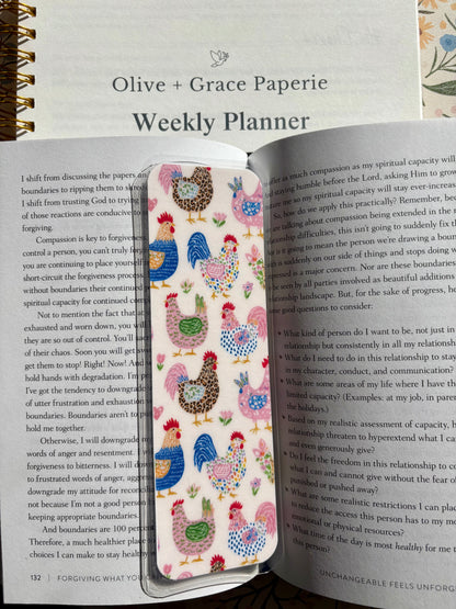 Rustic Farm Chickens Bookmark