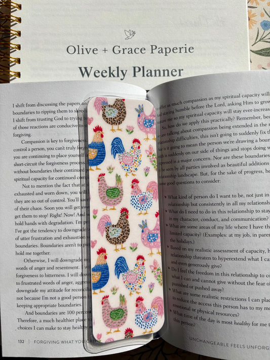 Rustic Farm Chickens Bookmark