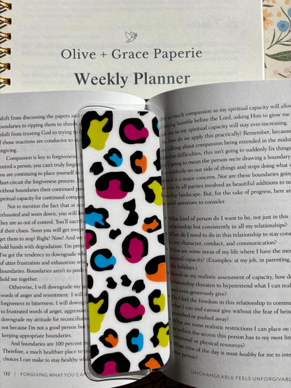 Neon Leopard Bookmark