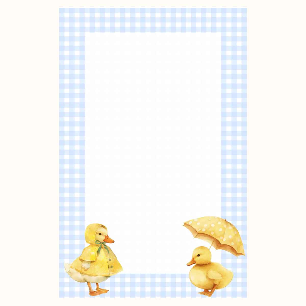 Blue Gingham Ducklings Notepad 5" x 7"