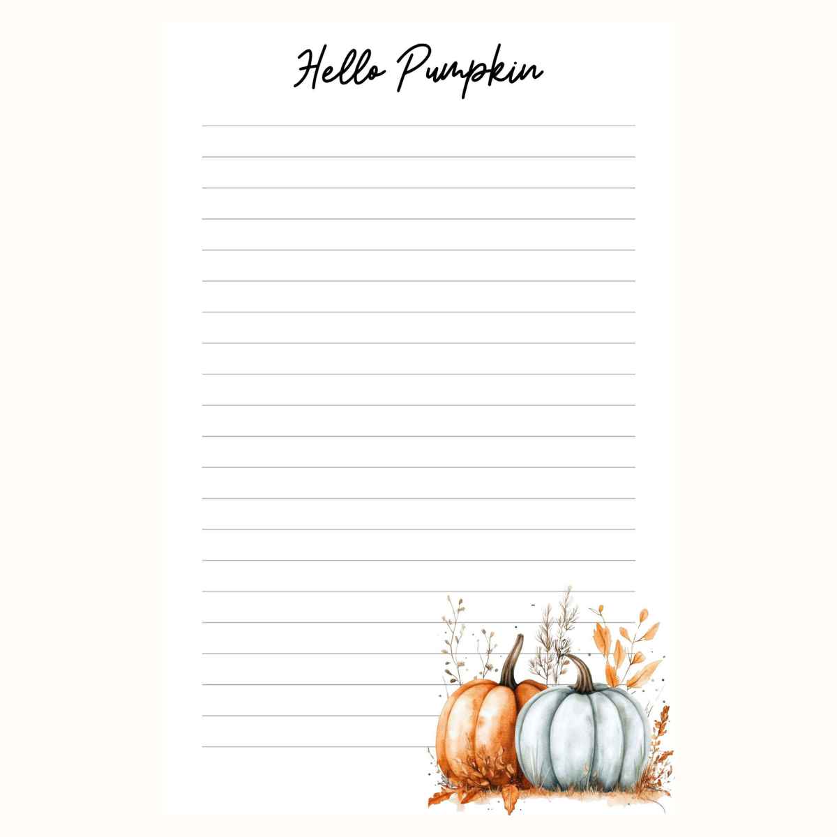 Hello Pumpkin Notepad 5" x 7"