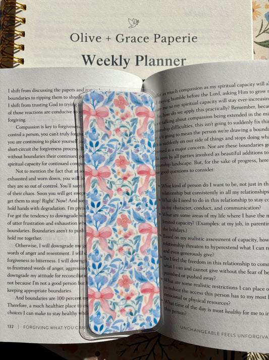 Floral Coquette Bookmark