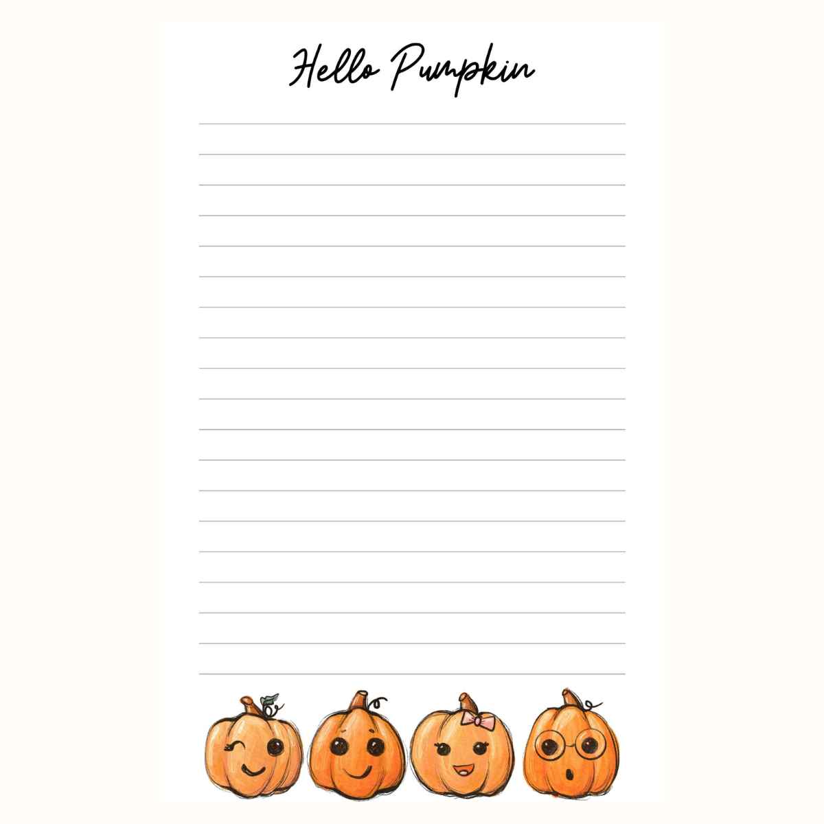 Hello Baby Pumpkins Notepad 5" x 7"