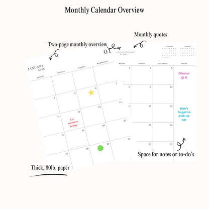 2026 Spiral Weekly Planner - Blue Sunflower (8.5x11)
