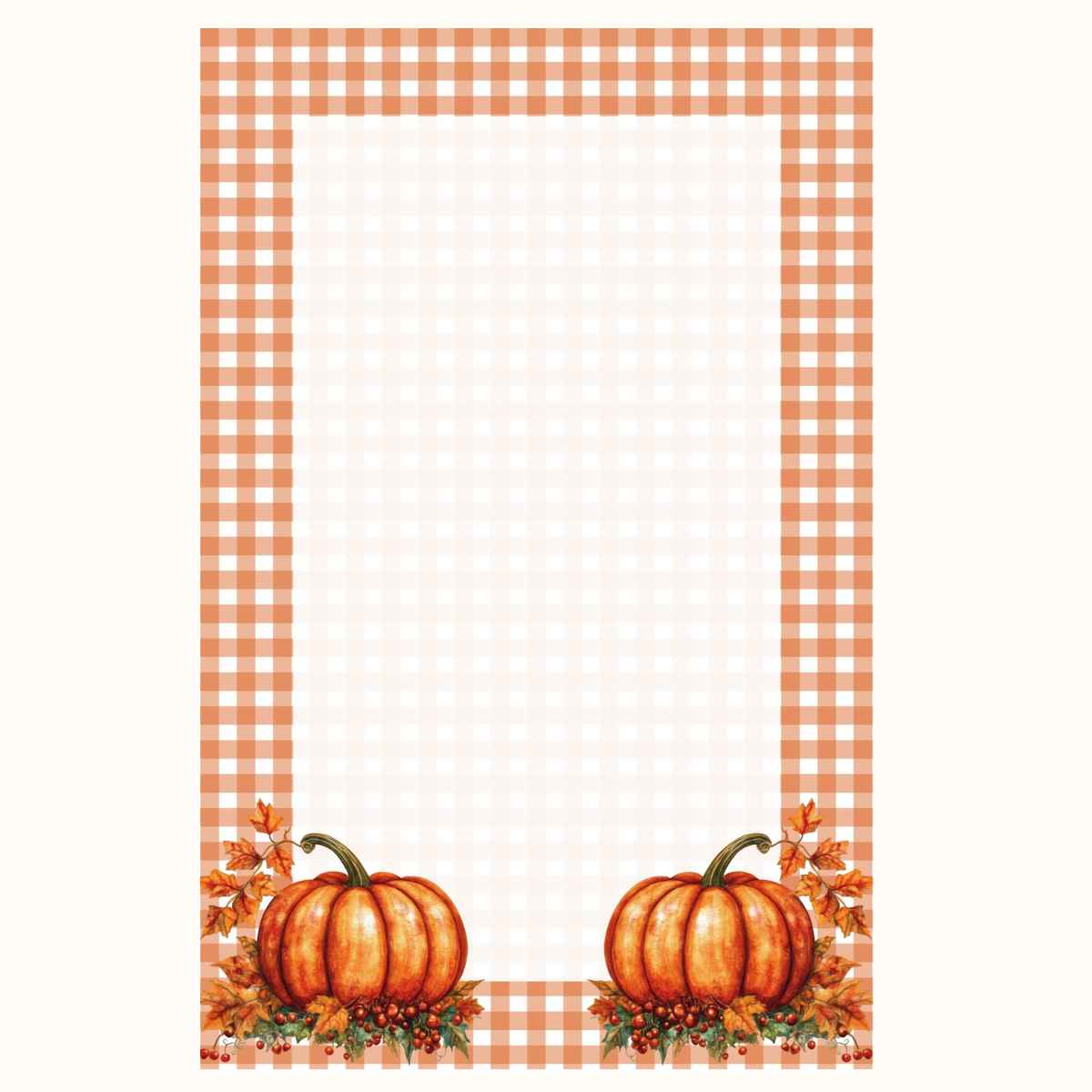 Pumpkin Gingham Notepad 5" x 7"