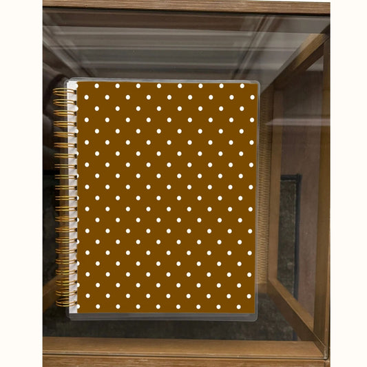 8.5x11 Notebook - Brown Polkadot