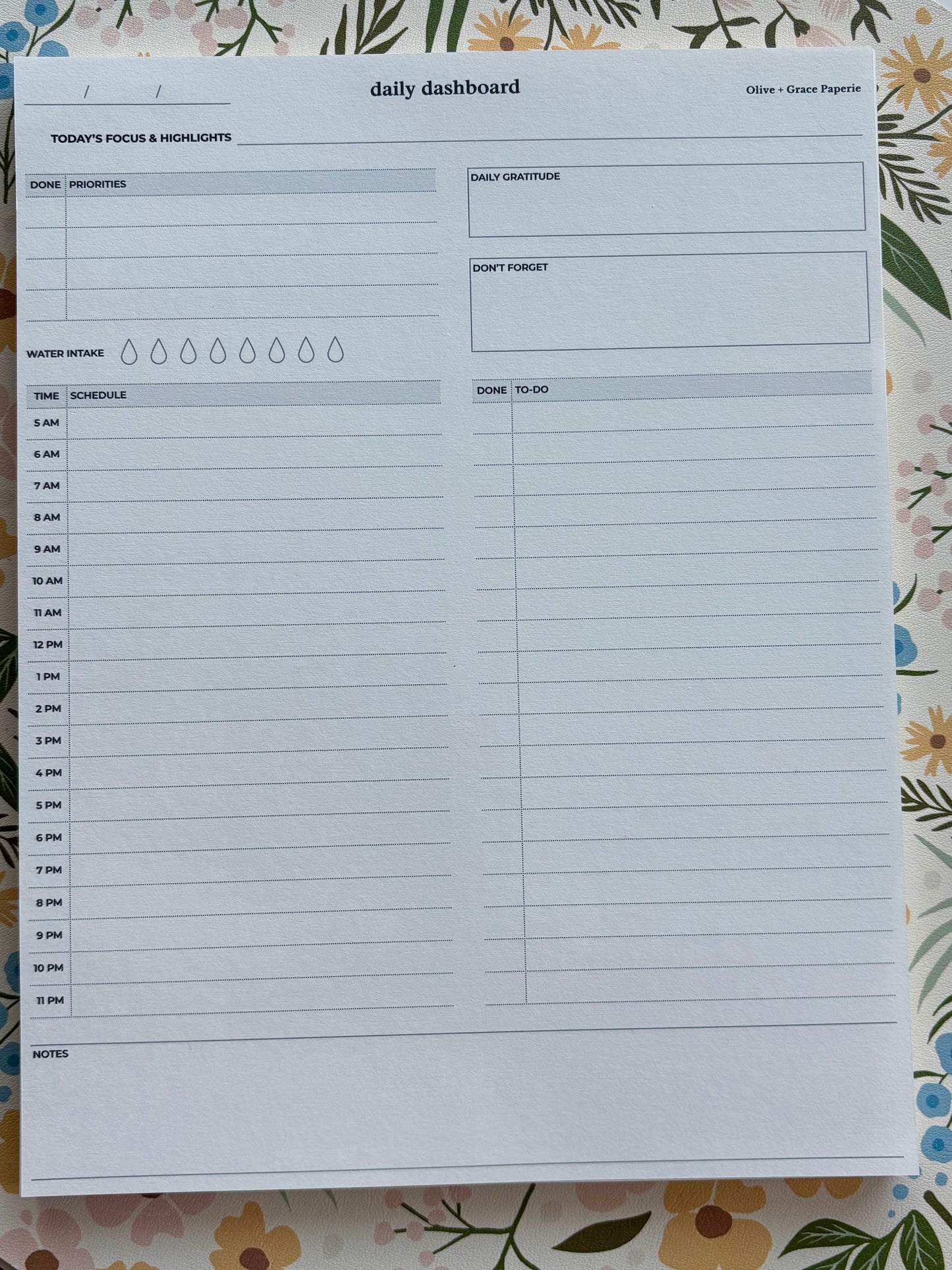 Daily Dashboard Desk Pad - 8.5x11