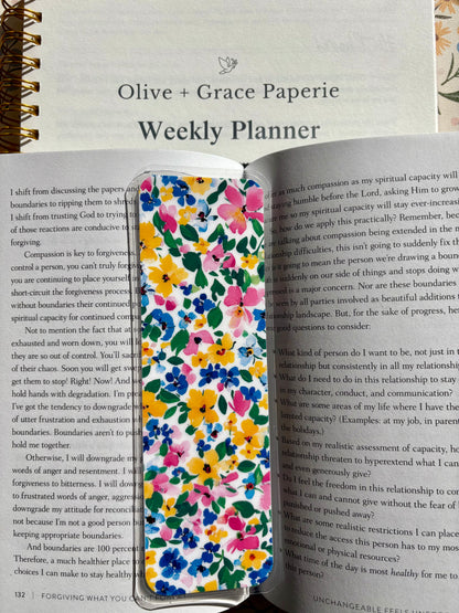 Whimsy Flowers Bookmark