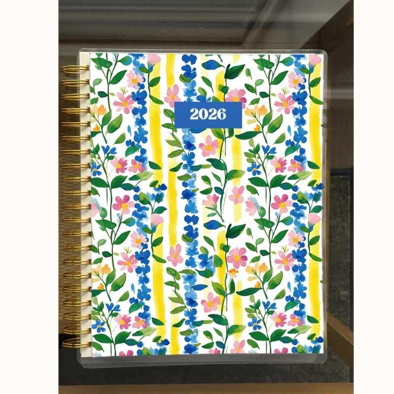 2026 Spiral Weekly Planner - Mediterranean Floral (8.5x11)