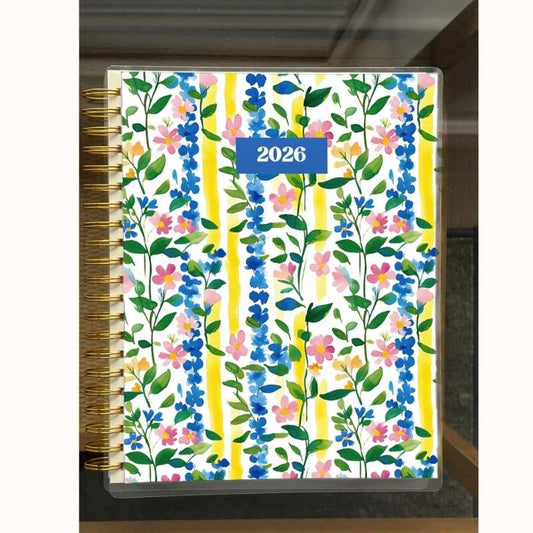 2026 Spiral Weekly Planner - Mediterranean Floral (8.5x11)