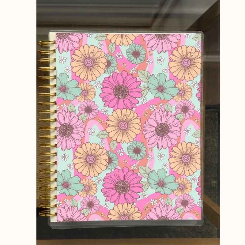 8.5x11 Notebook - Retro Flower