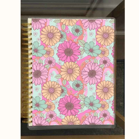 8.5x11 Notebook - Retro Flower