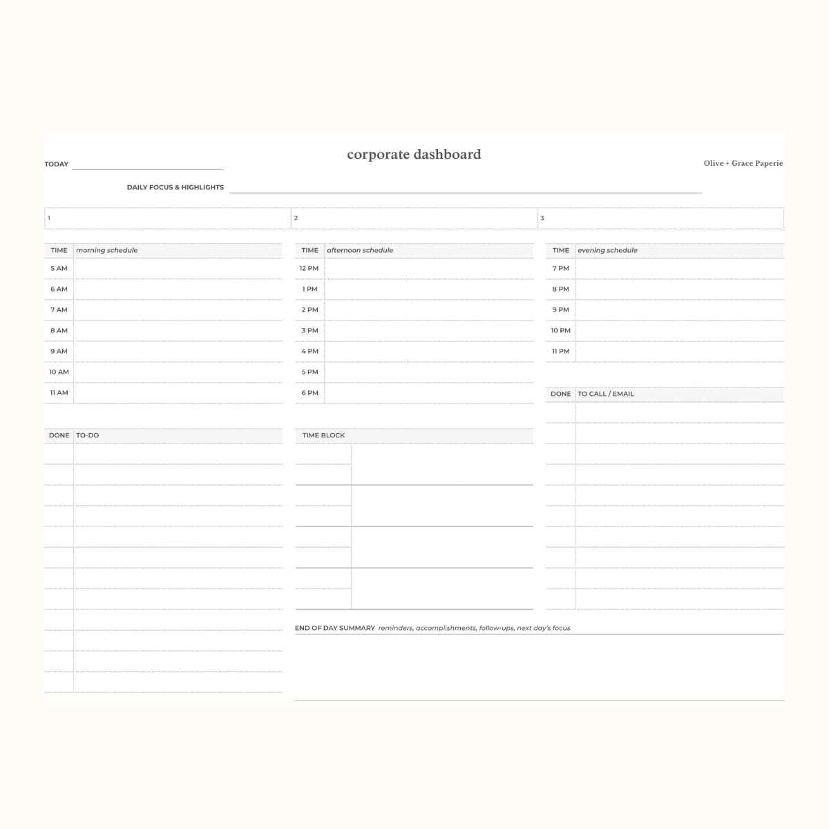 Corporate Dashboard Deskpad 8.5"x11"