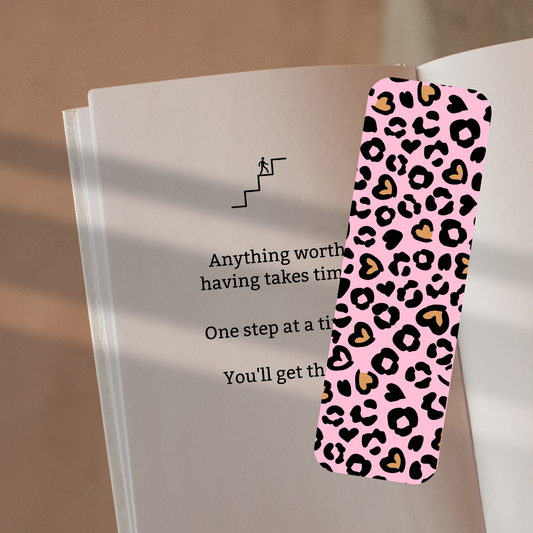 Pink Leopard Bookmark