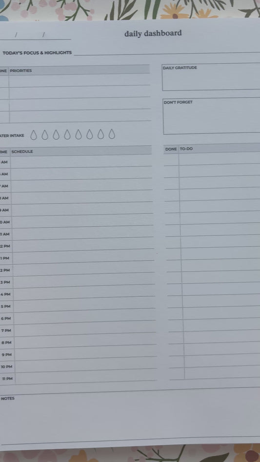 Daily Dashboard Desk Pad - 8.5x11